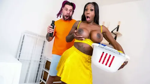 Baise interraciale hardcore dans la buanderie